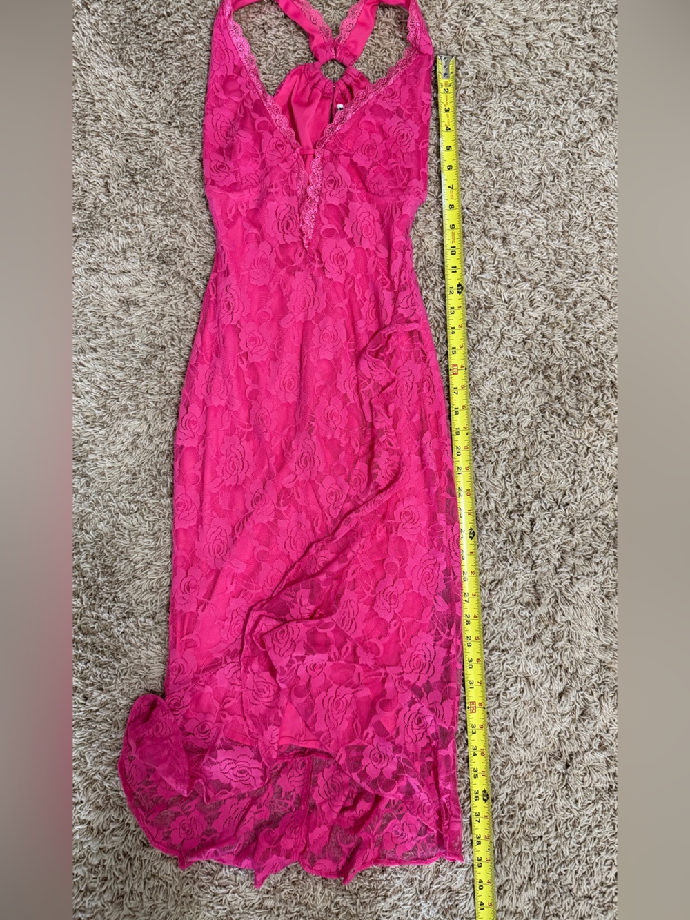 Fashion Nova Hot Pink Lace Maxi Dress - Picture 3 of 6